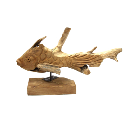 Dekoracja drewniana Rzeźba Ryba 45cm